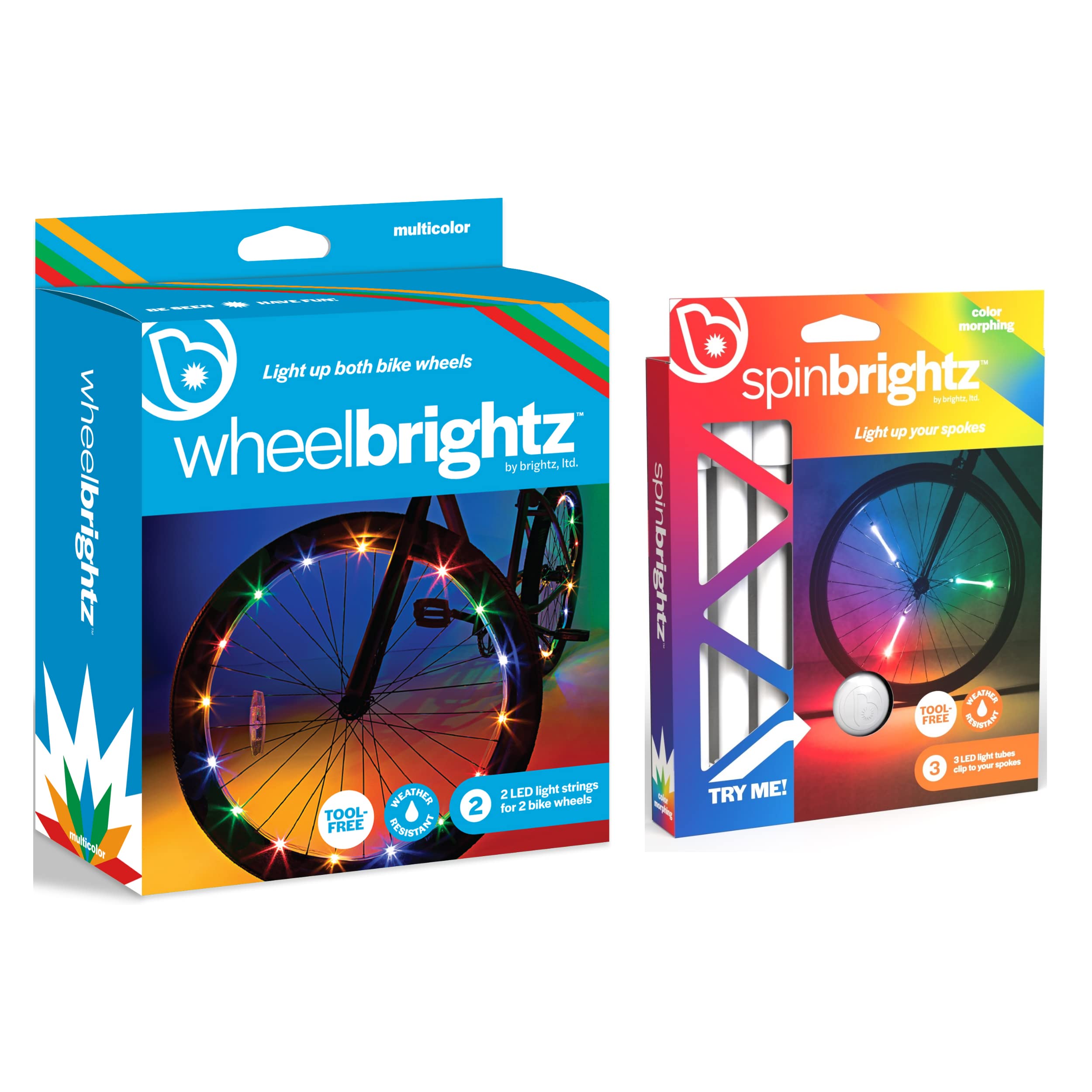 Brightz LED Bike Wheel Lights & Spoke Light Tubes Combo - 3 Pack Colorful Bicycle Wheel Lights for Night Riding Safety | Perfect for Cycling, Commuting & Outdoor Adventures