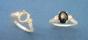 Solid Sterling Silver or 14kt Gold 6x4mm to 10x8mm Oval Cabochon Blank - Pre-Notched Ring Setting Size 7 (163 557/143 557) - Perfect for Jewelry Making, DIY Crafts, and Custom Ring Designs