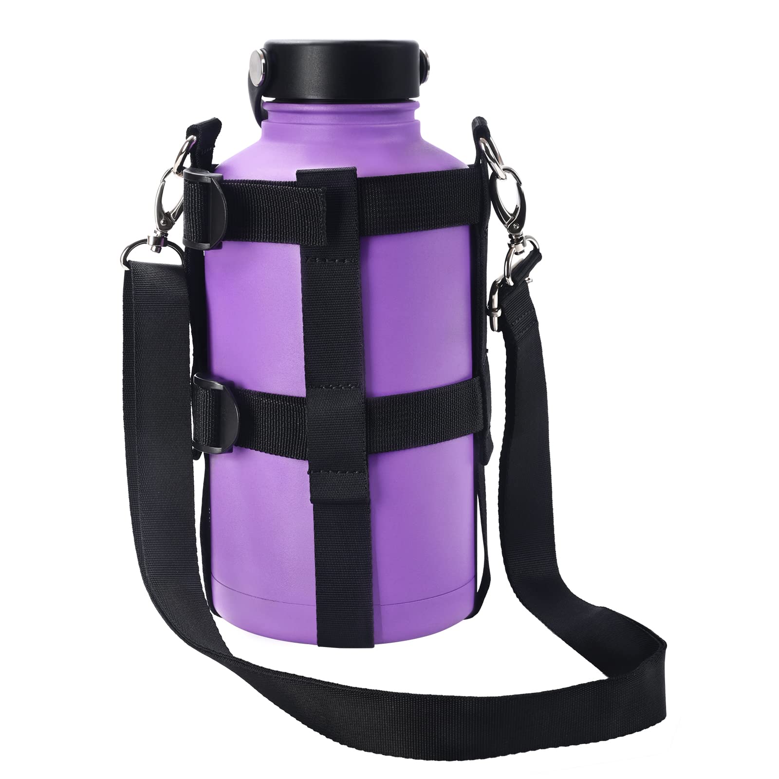 Water Bottle Holder with Adjustable Strap - Crossbody Sling Bag for 40oz & 64oz Jugs - Hands-Free Hydration for Hiking, Gym, Travel & Outdoor Activities
