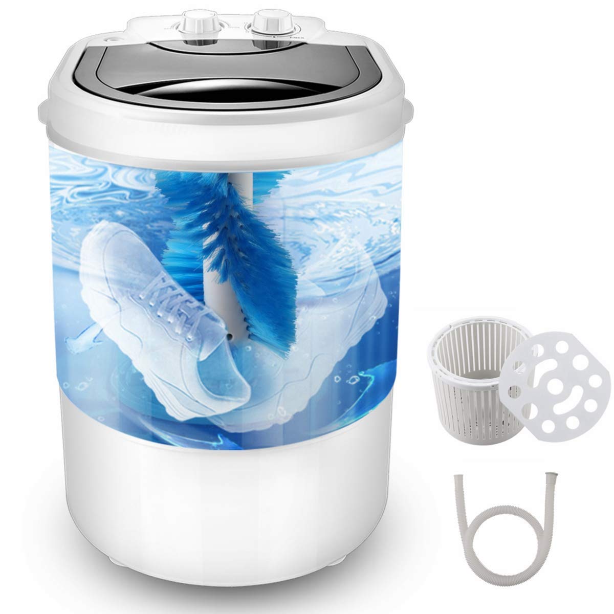 Portable Mini Washing Machine - Semi-Automatic 3-in-1 Washer for Clothes & Shoes with Spin Dry Function, 9.9 lbs Capacity - Perfect for Dorms, Apartments, RVs & Travel