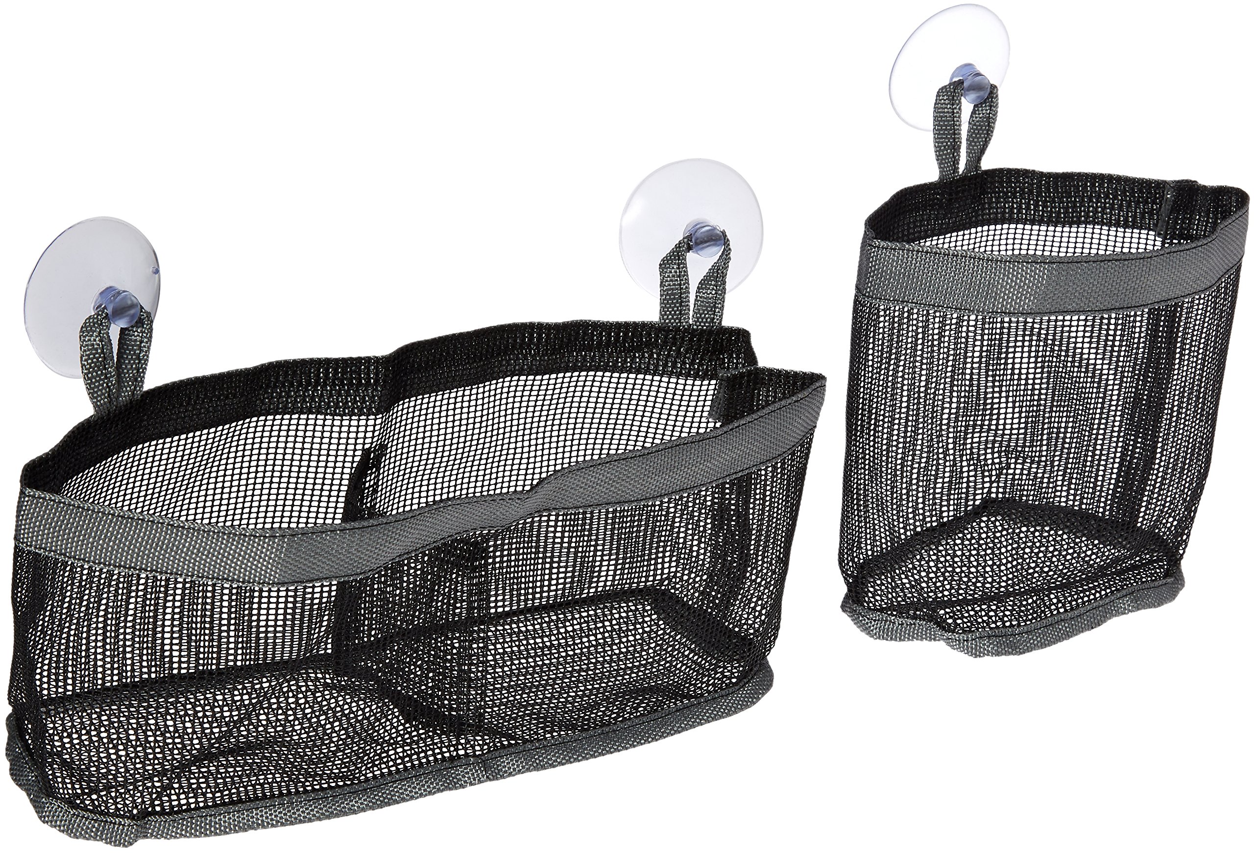 Bulk Mesh Bath Baskets Set - Black & Grey for Shower Storage
