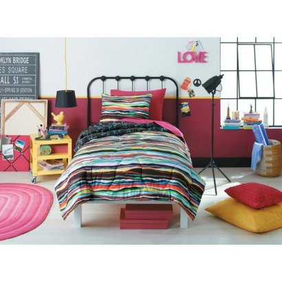 2 Piece Comforter Set - Soft & Breathable Layered Stripe Design for Bedroom Decor - Perfect for Queen/King Size Beds, All Seasons Use