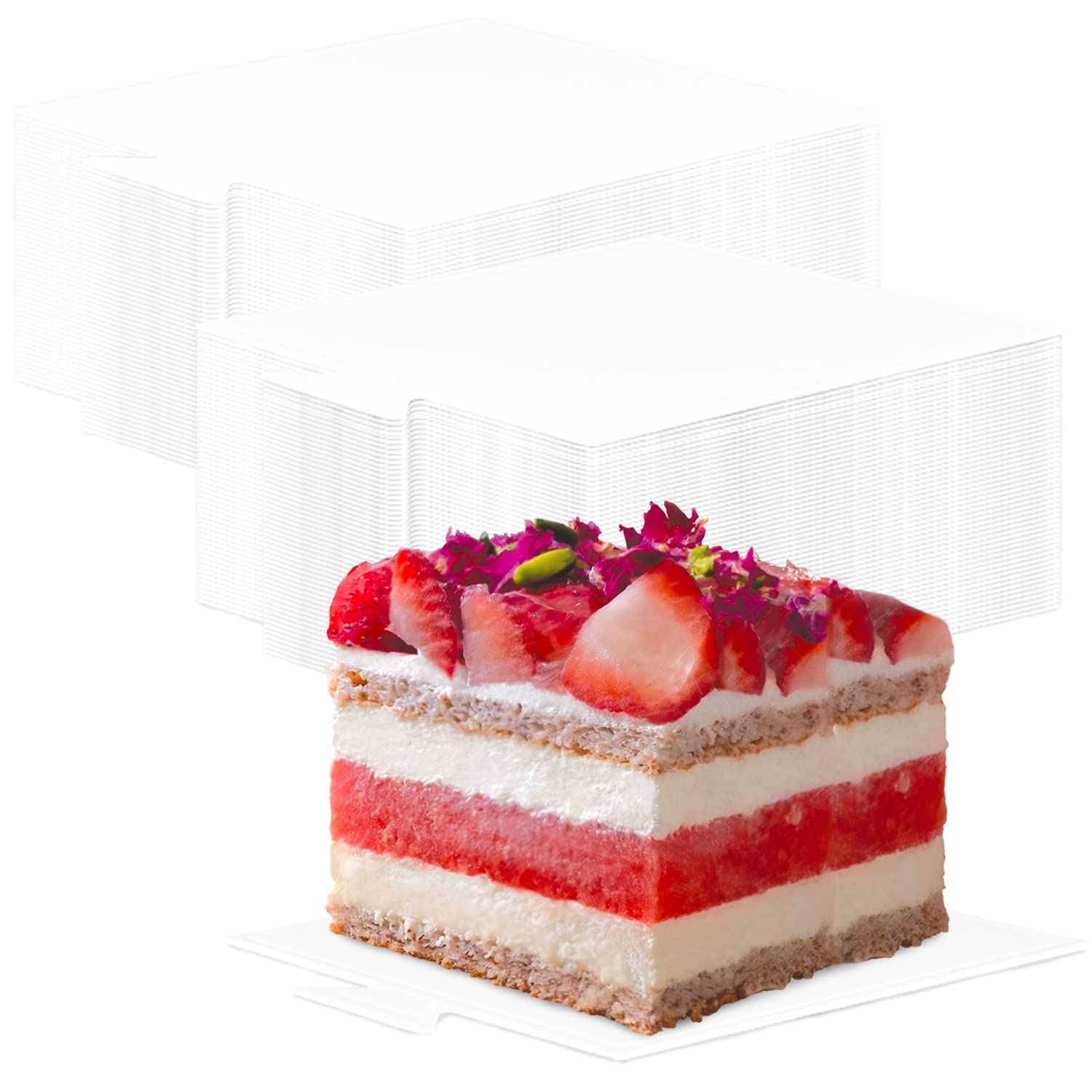 100 Pcs Mini Cake Boards - Square Mousse Cake Bases, Grease Proof Cardboard Dessert Display Trays for Cupcakes, Pastry & Desserts | Perfect for Bakeries, Parties & Home Baking