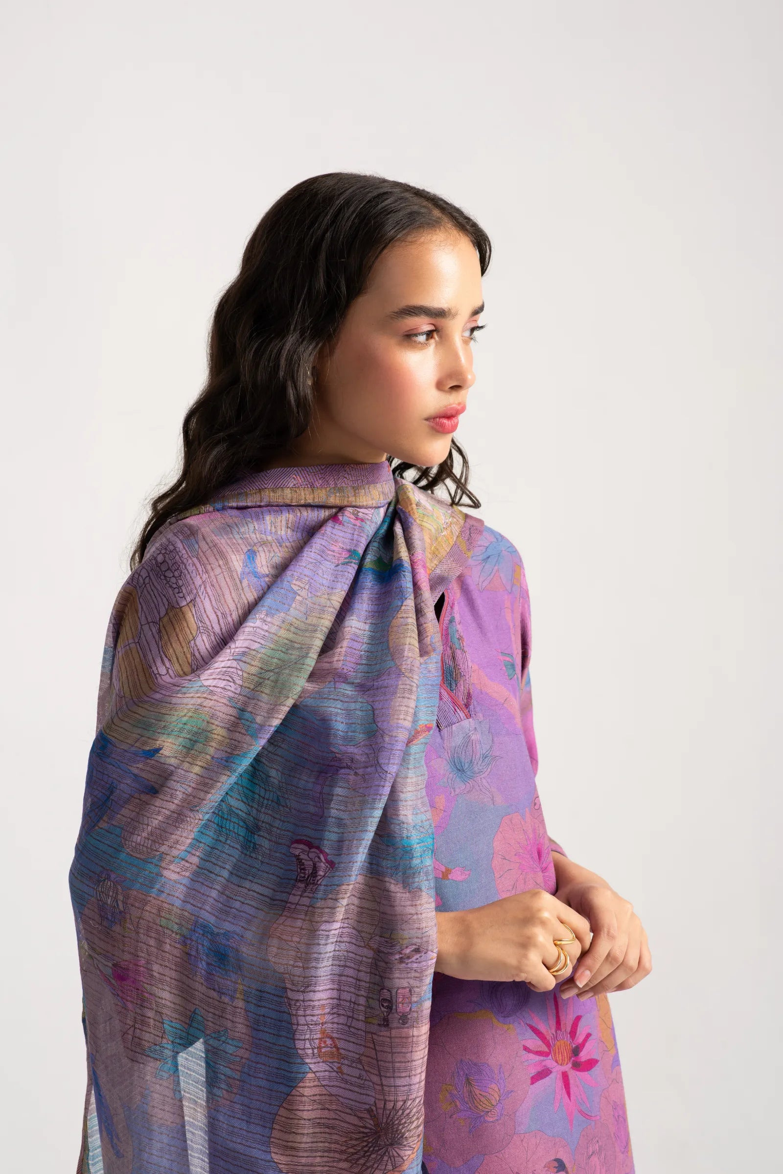 Elegant Amethyst Chanderi Silk Dupatta Scarf - Perfect for Weddings, Parties & Festive Occasions