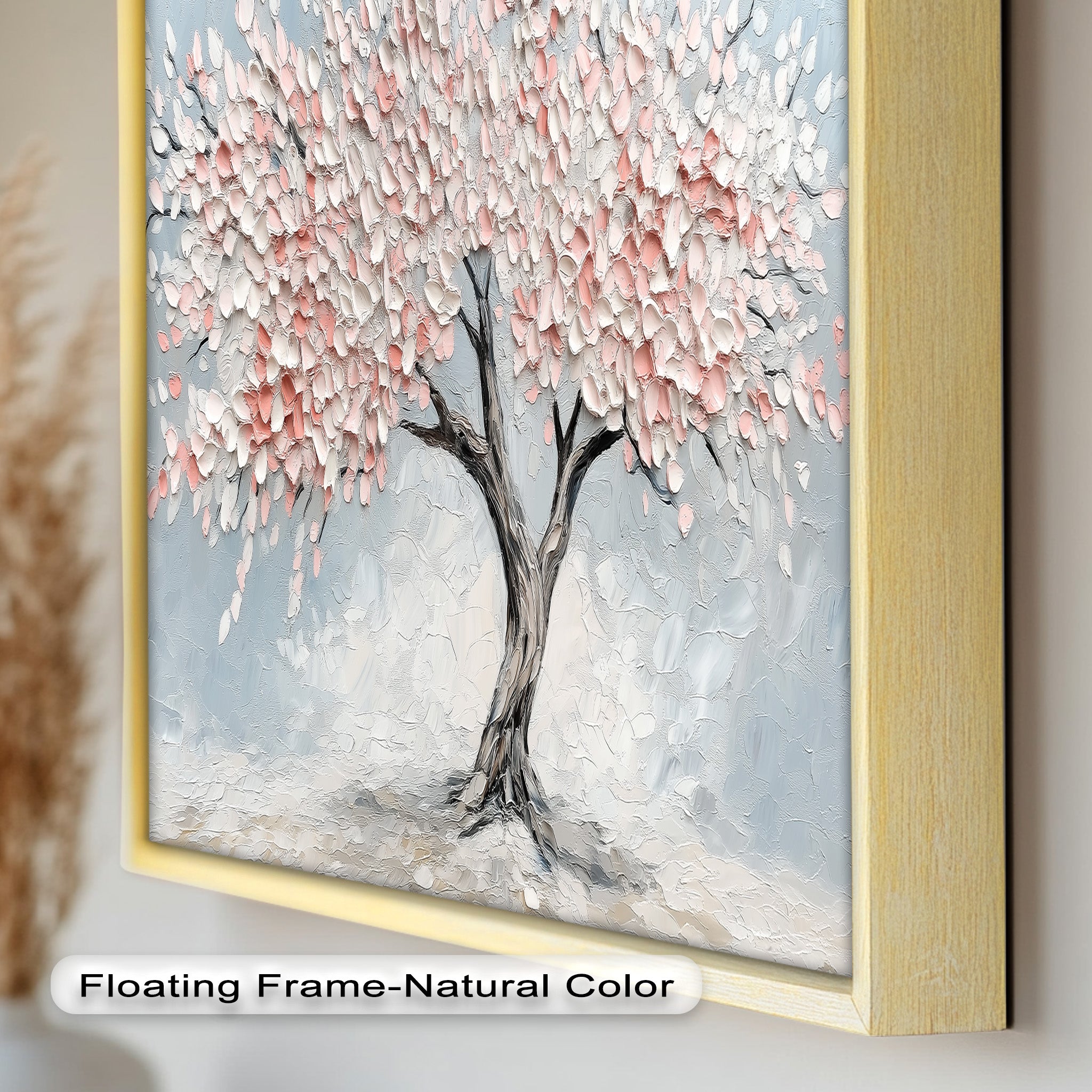 Blossoming Cherry Tree Floral Oil Painting - Handmade Canvas Art for Home Decor, Living Room, Bedroom & Office Wall