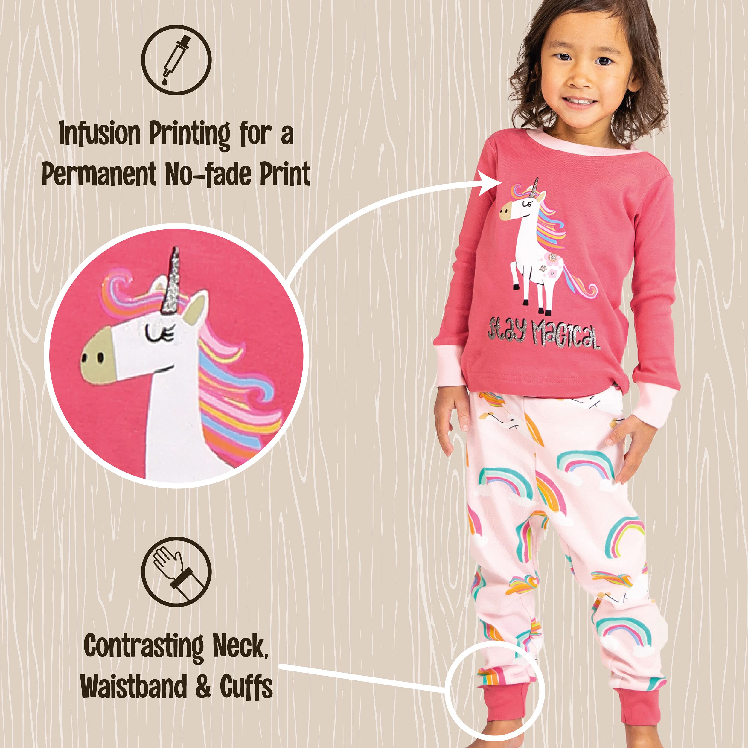 Lazy One Warm Long-Sleeve PJ Sets for Girls & Boys | Funny Kids' Pajamas | Cozy & Comfortable Sleepwear | Perfect for Winter Nights & Family Movie Time