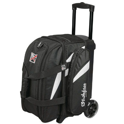 KR Strikeforce Cruiser Double Roller Bowling Bag - Black/White for Men & Women - Perfect for League Play, Tournaments & Travel