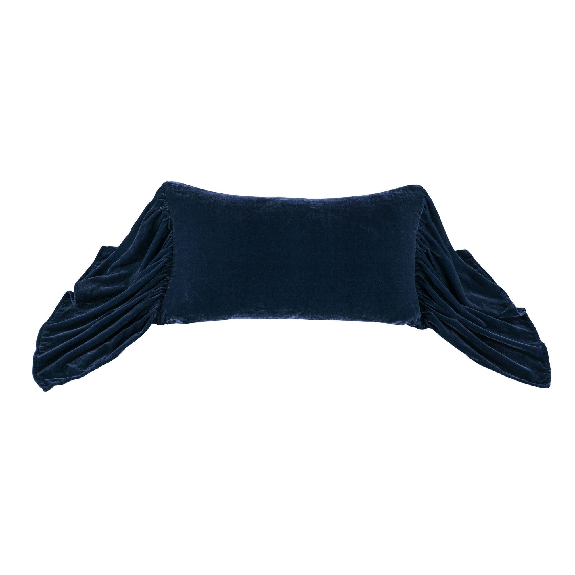 Luxury Stella Faux Silk Velvet Long Ruffled Pillow - Elegant Home Decor for Sofa, Bed & Living Room - Soft Decorative Throw Pillow for Modern Interior Design