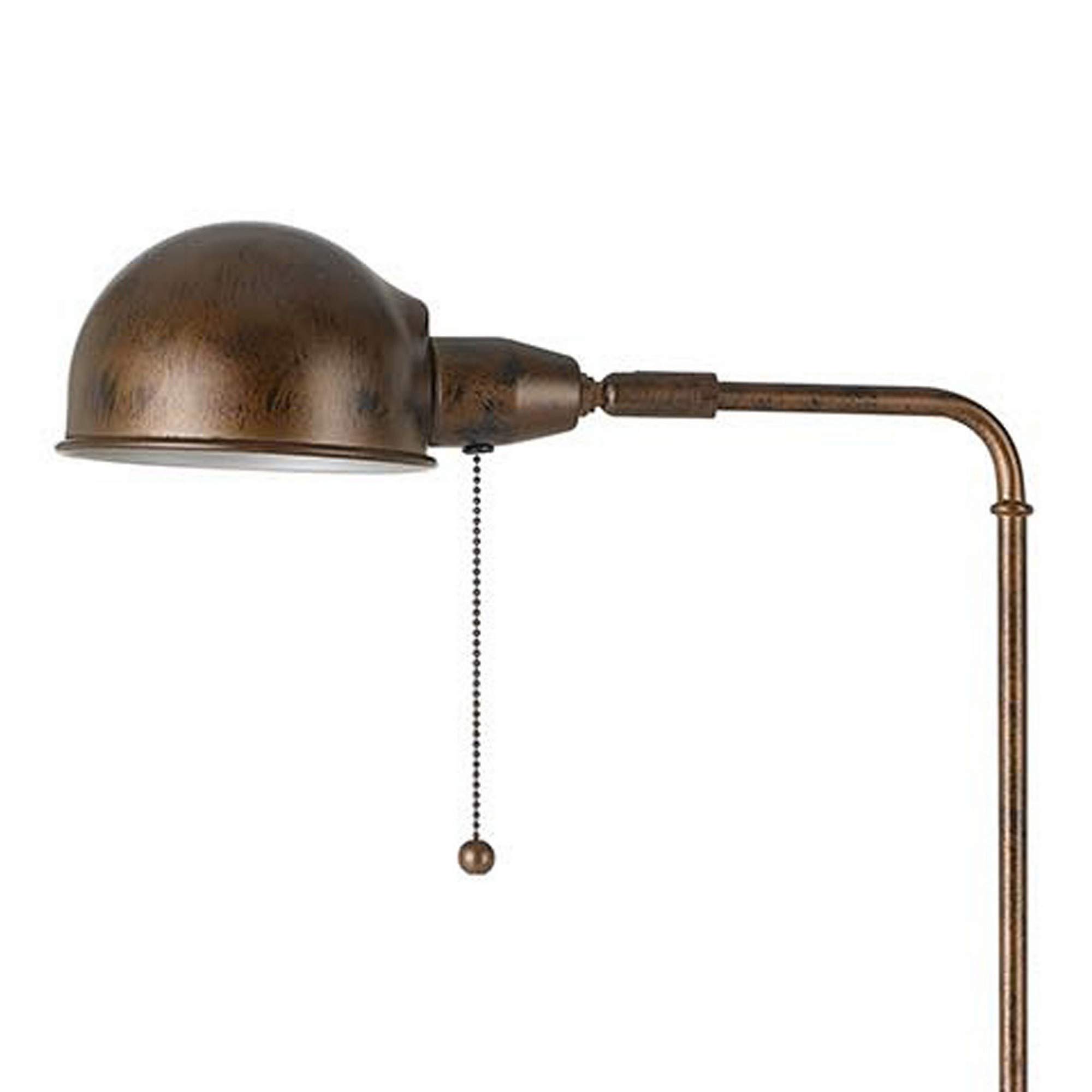 Adjustable Height Metal Pharmacy Lamp with Pull Chain Switch - Bronze Finish for Home Office, Reading Nook & Bedside Lighting