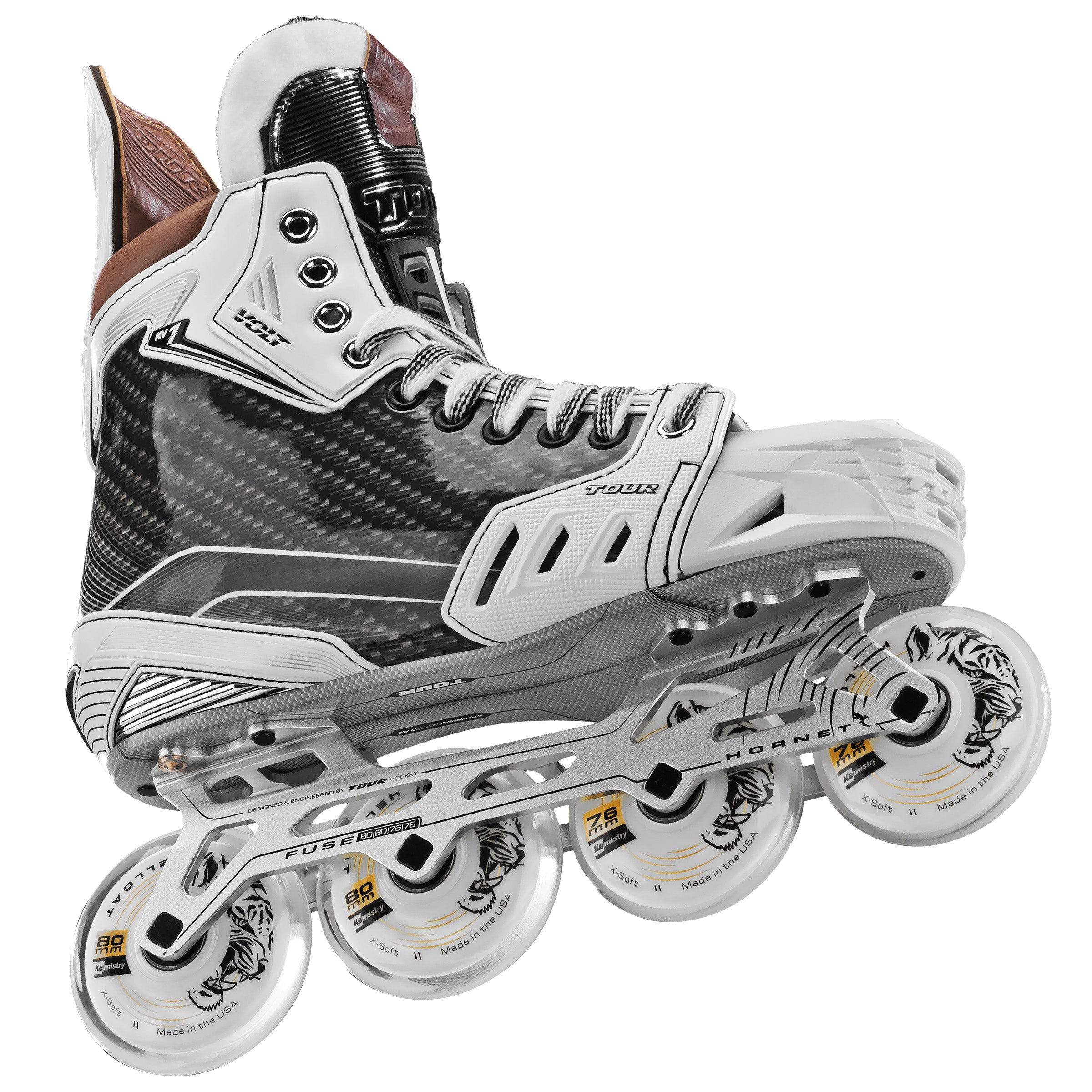 Volt KV1 White Roller Hockey Skates - High Performance Inline Skates for Men & Women - Perfect for Rink Hockey, Street Skating & Fitness Training