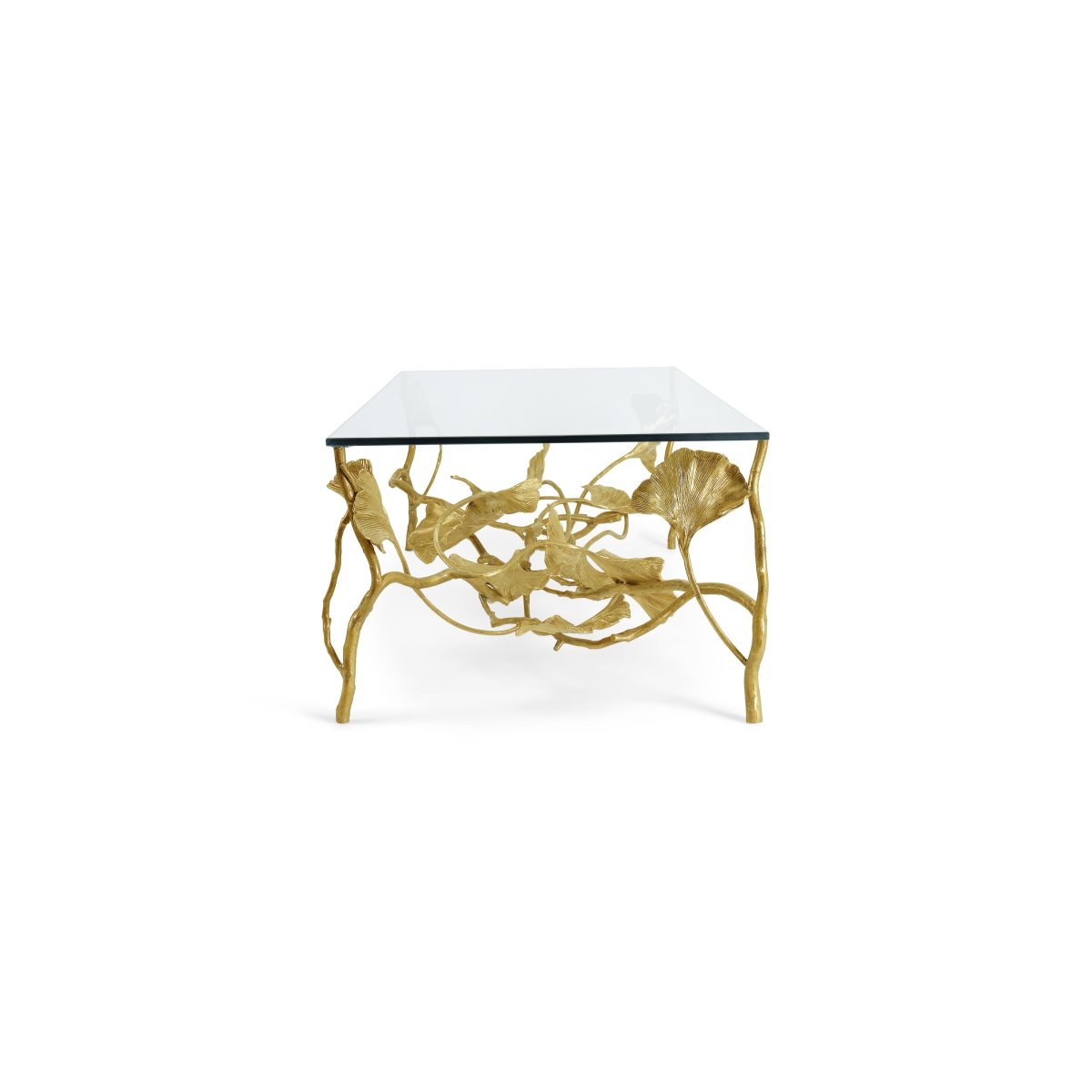 Premium Golden Ginkgo Coffee Table - Modern Living Room Centerpiece for Home Decor & Relaxing with Family