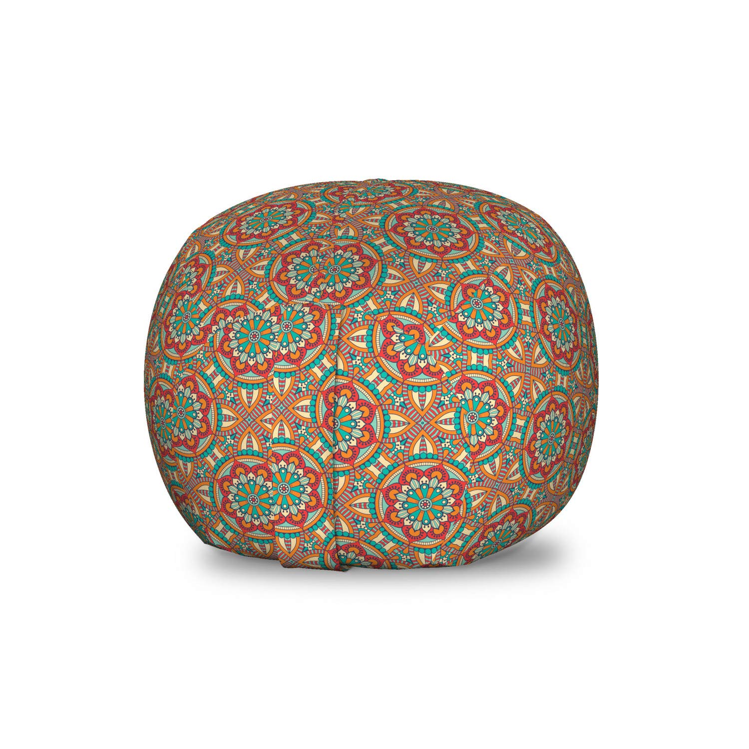 Ambesonne Tribal Storage Toy Bag Chair - Oriental Flower Pattern Abstract Paisley Design, Washable Stuffed Animal Organizer for Kids Room, Small Multicolor Bean Bag - Perfect for Nursery, Playroom & Bedroom Organization