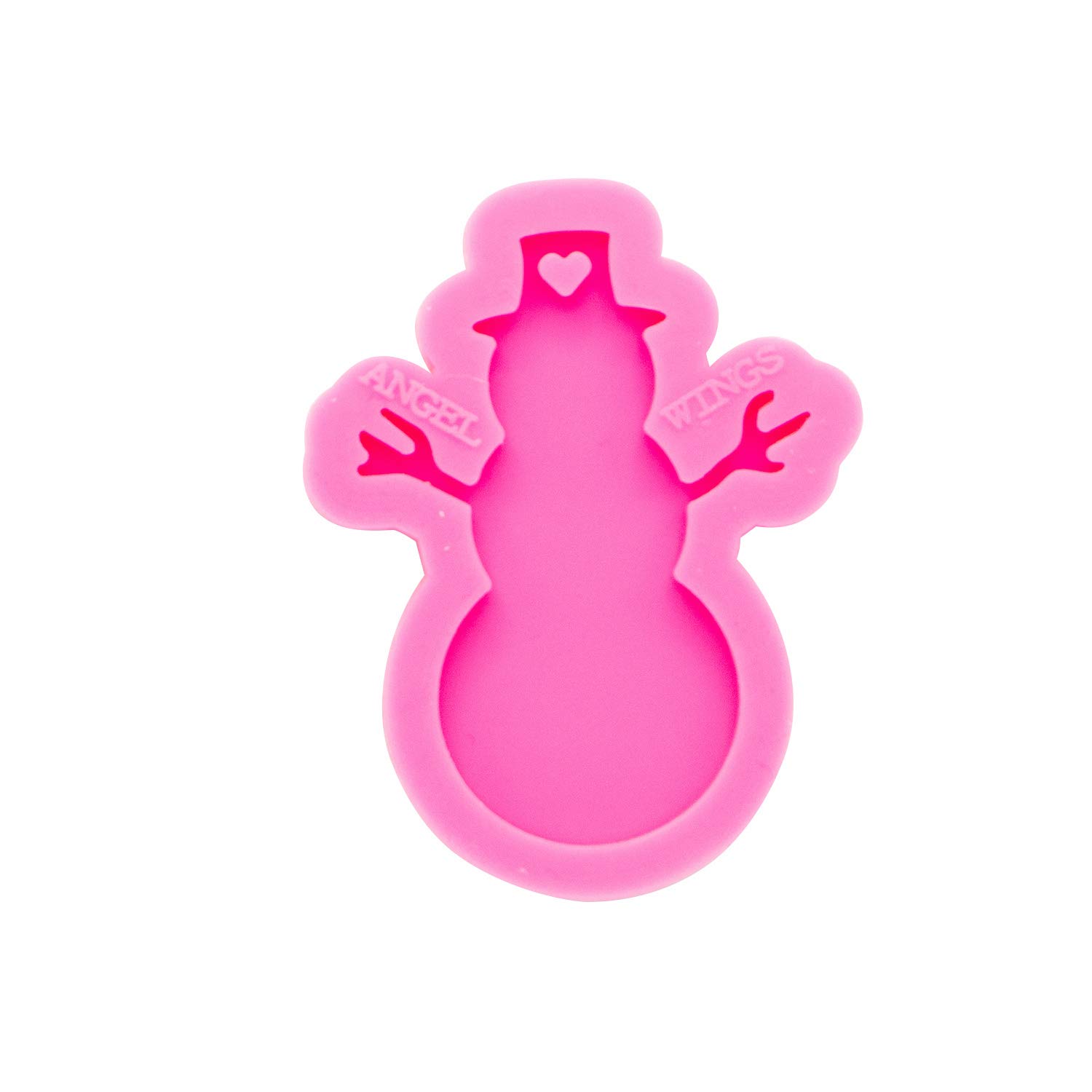 Angel Wings Snowman Keychain Silicone Mold for Resin Casting - Christmas DIY Keyring Pendant Mold - Polymer Clay Tool for Handmade Jewelry & Holiday Decorations