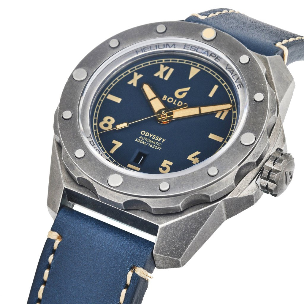 BOLDR Odyssey Cali Navy Dive Watch - Waterproof Men's Automatic Watch for Diving, Swimming & Outdoor Adventures