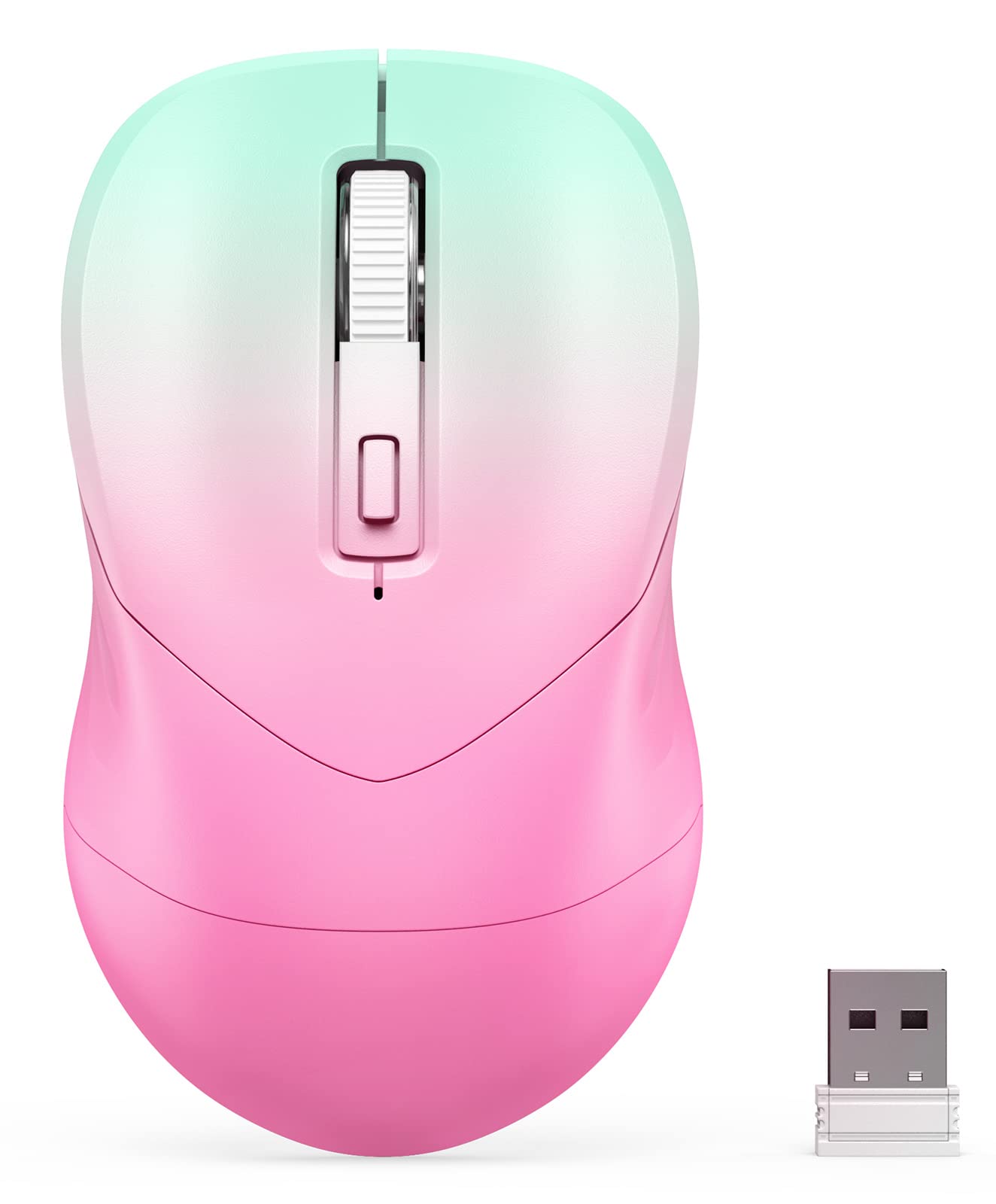 Undetectable Wireless Mouse with Random Movement Jiggler Mode - USB Laptop Mouse for Computer & Work from Home - Gradient Pink for Office, Remote Work & Online Meetings