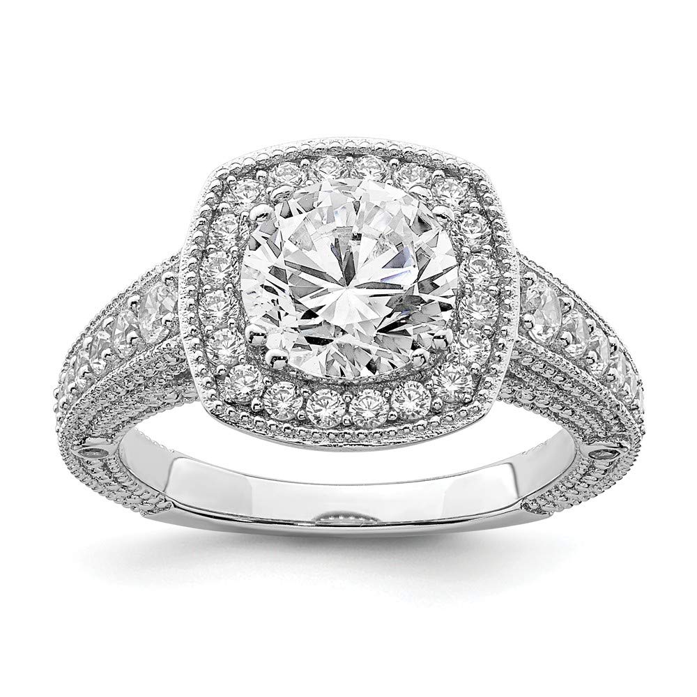 925 Sterling Silver 8mm Cubic Zirconia Halo Ring - Elegant Anniversary Wedding Band for Women, Perfect for Engagement, Promise Rings & Special Occasions