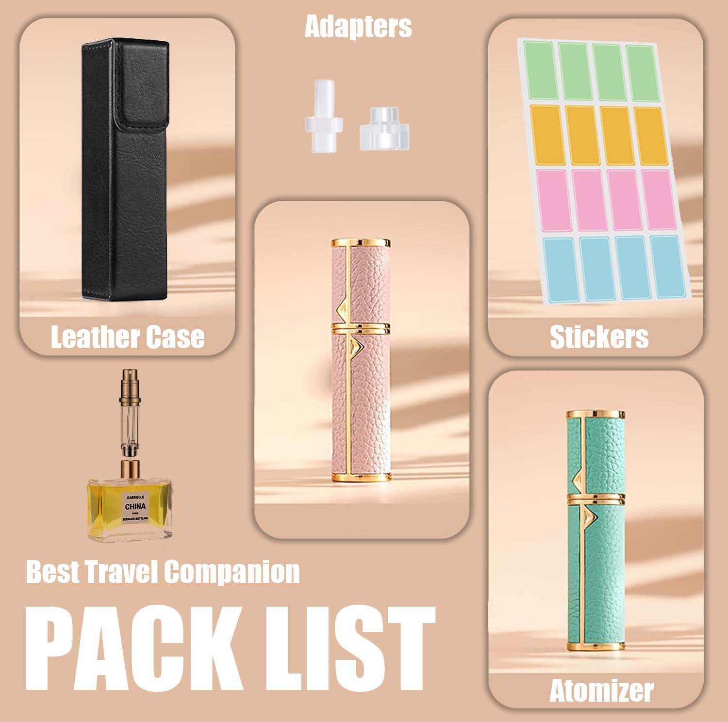 Refillable Travel Perfume Bottle 5ml - Portable Mini Cologne Atomizer Sprayer, TSA Approved Empty Perfume Dispenser for Purse & Pocket - Perfect for Airplane, Gym, Office & On-the-Go Use (Black)