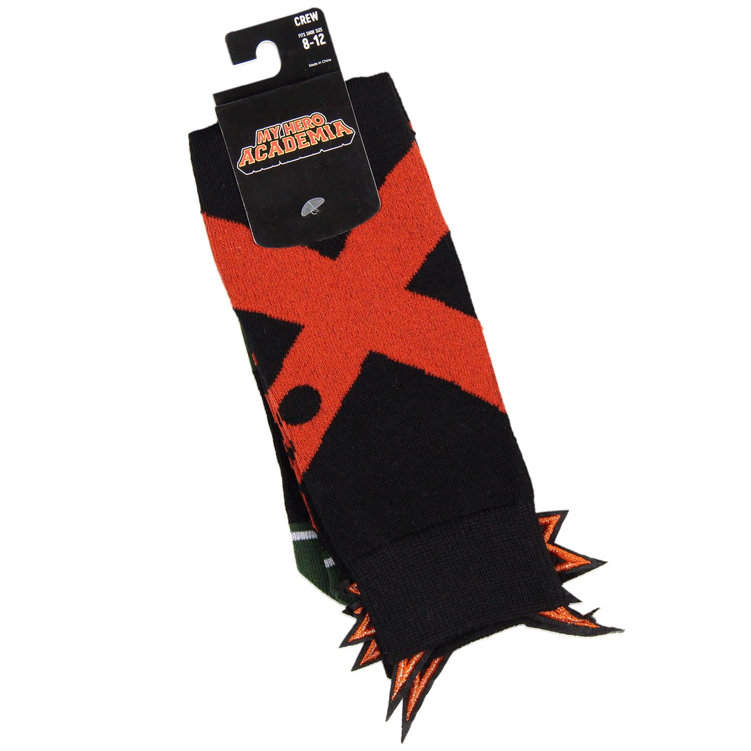 My Hero Academia Bakugo 3D Hair Anime Crew Socks for Adults - Manga Cosplay Costume Accessories - Perfect for Anime Conventions & Casual Wear