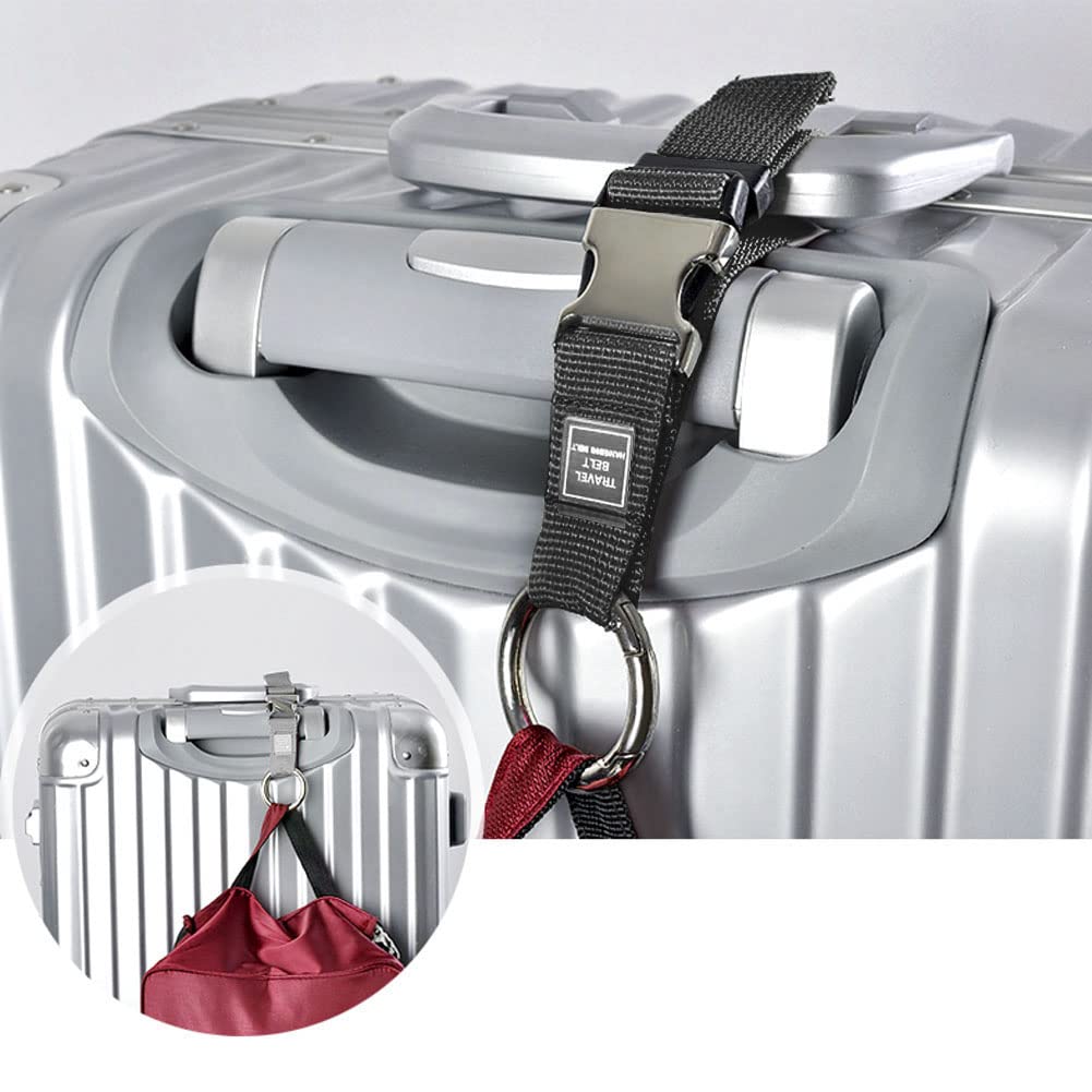 Add-A-Bag Luggage Strap - Hands-Free Travel Belt for Extra Bags (2X Black) - Perfect for Airports & Trips