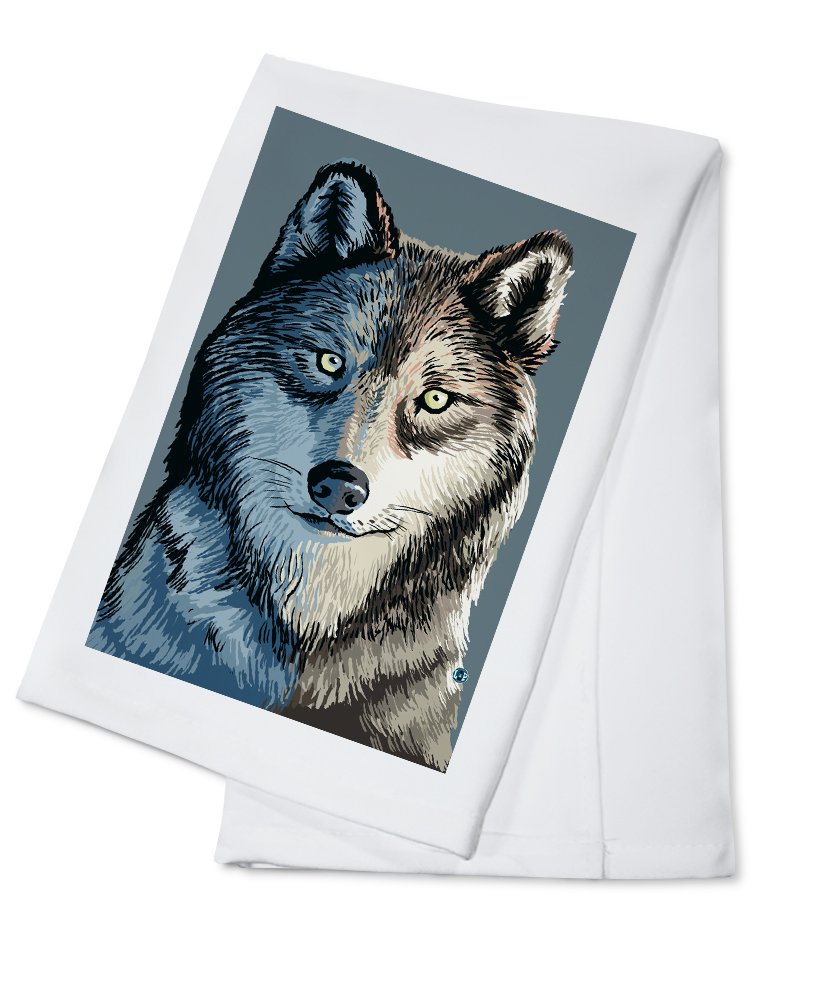 Wolf Up Close 100% Cotton Tea Towel - Decorative Hand Towel for Kitchen & Home - Perfect for Dish Drying, Gift Giving, and Farmhouse Decor