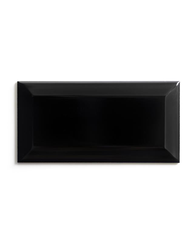 Victoria Black Glossy Tile Edge Trim - Facade Border for Bathroom, Kitchen & Backsplash - High-Quality Ceramic Tile Edging for Modern Interiors
