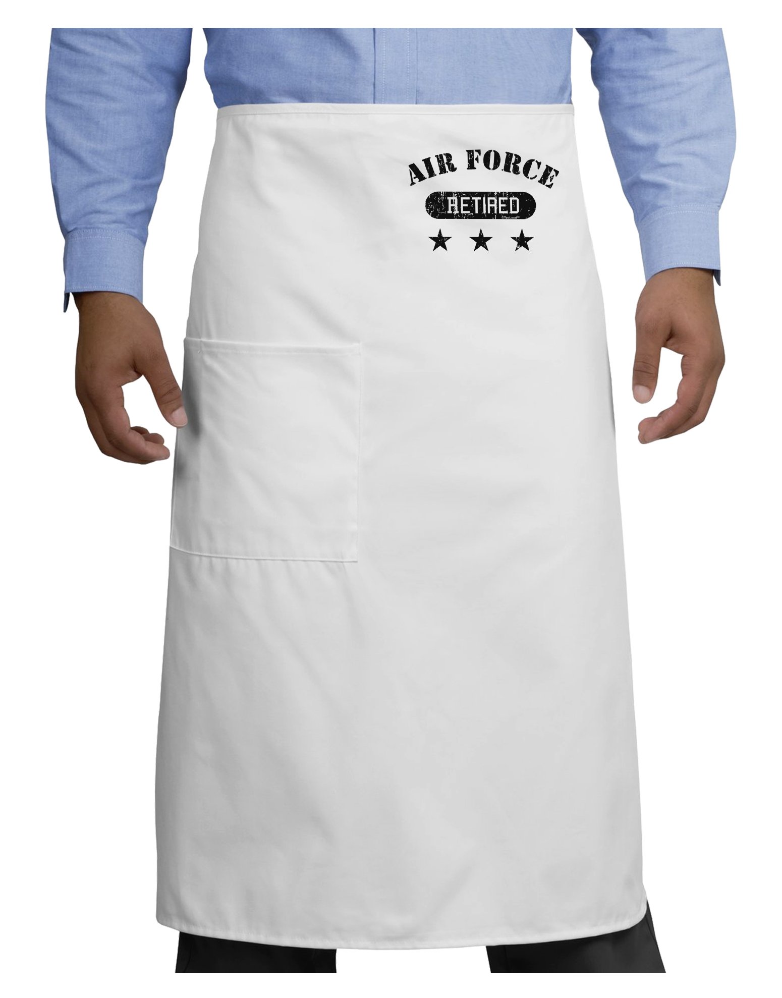 TooLoud Retired Air Force Bistro Apron for Adults - Durable Kitchen Apron for Cooking, Grilling & BBQ - Perfect Chef Gift for Veterans & Military Enthusiasts