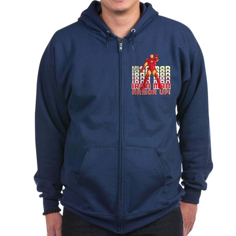 Iron Man Armor Up Zip Hoodie - Dark Marvel Superhero Pullover for Men & Women | Perfect for Cosplay, Comic Con & Casual Wear