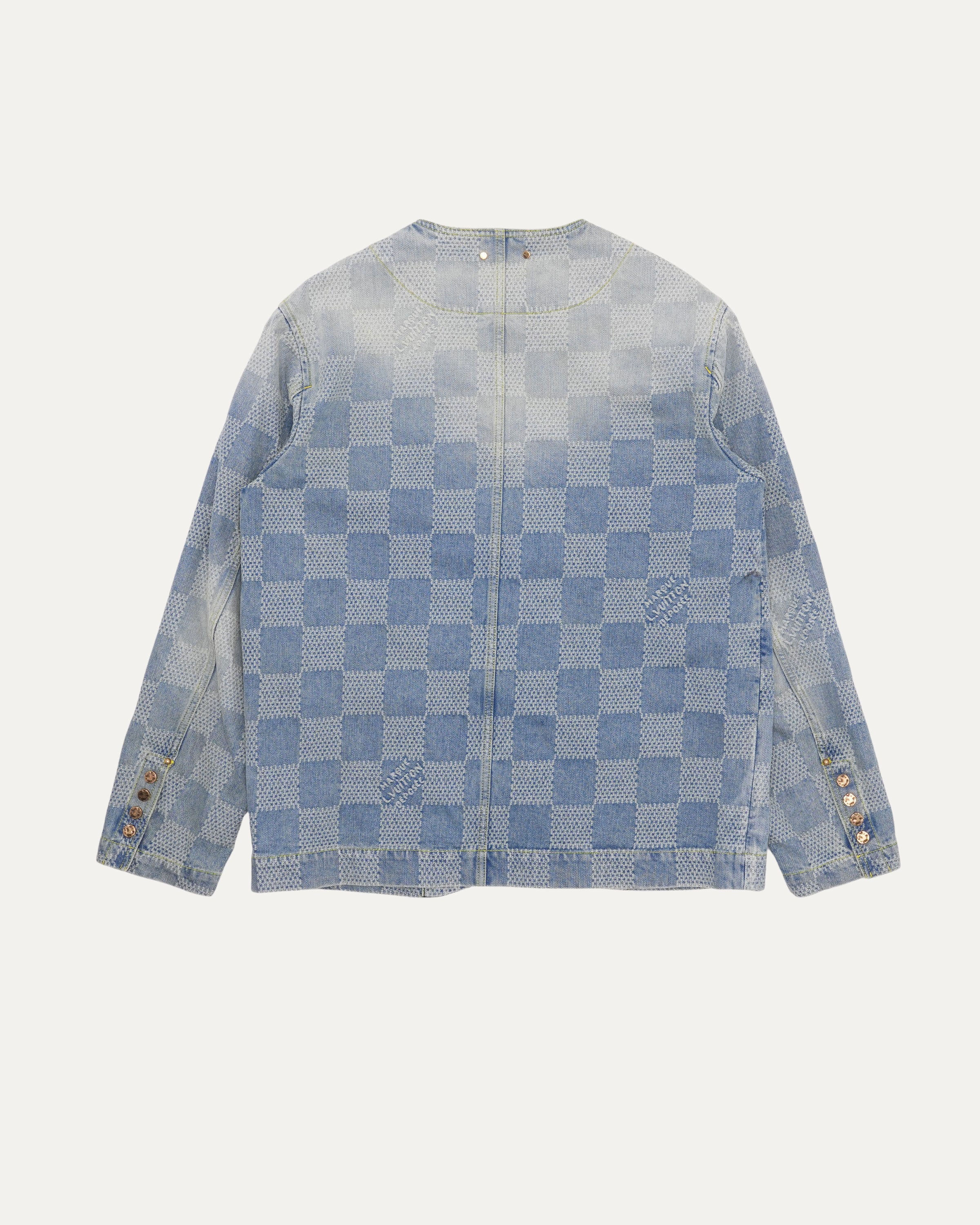 3D Damier Chic Denim Jacket for Women - Stylish Distressed Vintage Denim Coat with Unique Checkerboard Pattern | Perfect for Casual Outfits, Streetwear Fashion & Everyday Wear