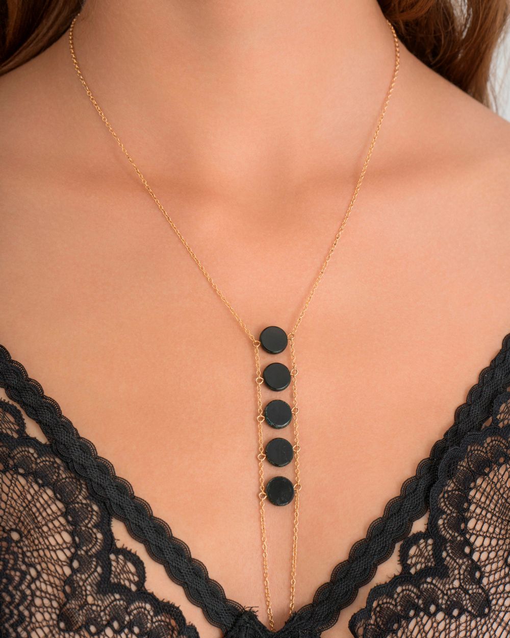 Black Onyx Ladder Handchain - Stylish Beaded Bracelet for Men & Women | Perfect for Yoga, Meditation & Spiritual Healing Jewelry