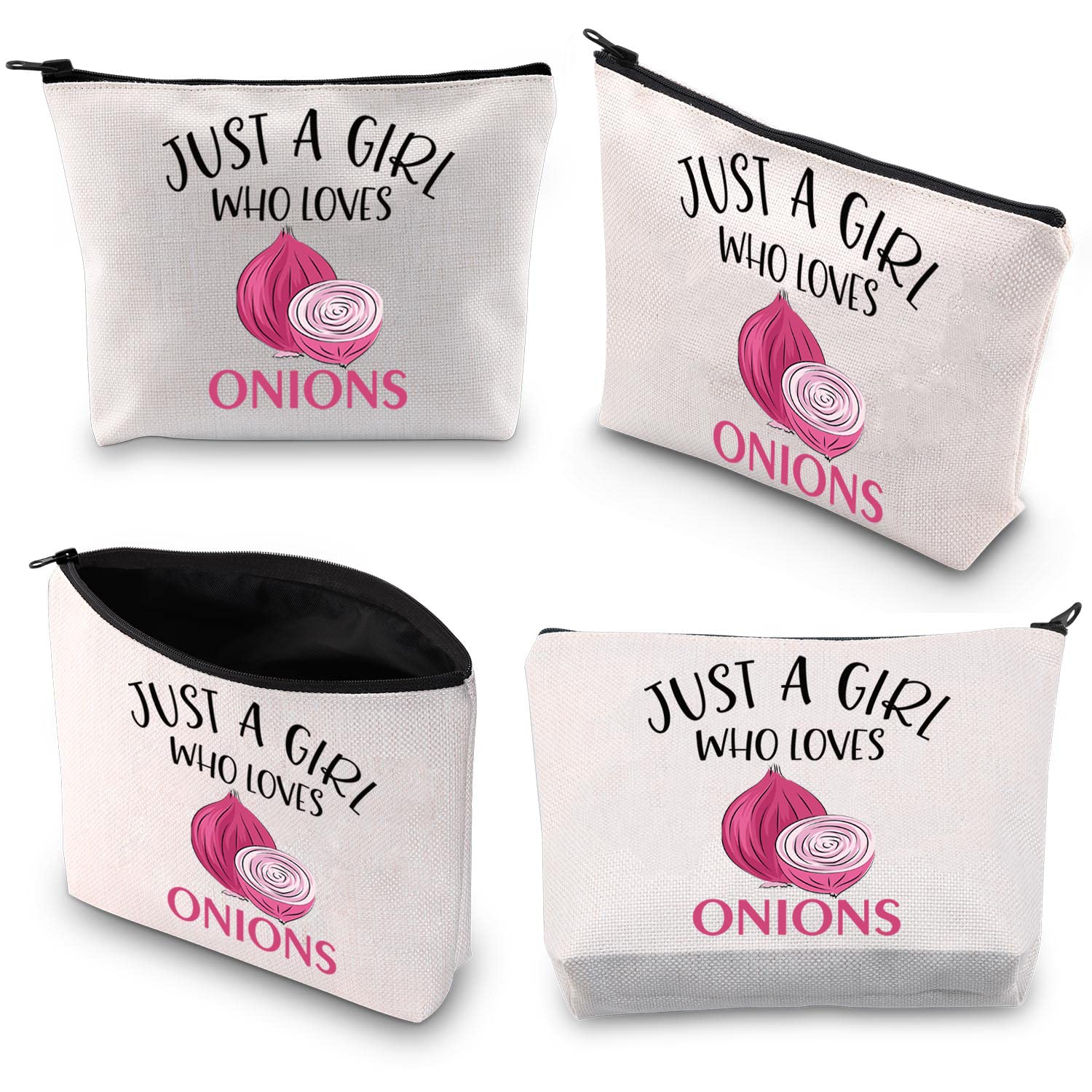 BDPWSS Funny Onion Pattern Makeup Bag & Toiletry Pouch - Cute Onion Lover Gift for Women, Girls Who Love Onions - Perfect for Travel, Cosmetics Storage & Unique Vegetable-Themed Gifts