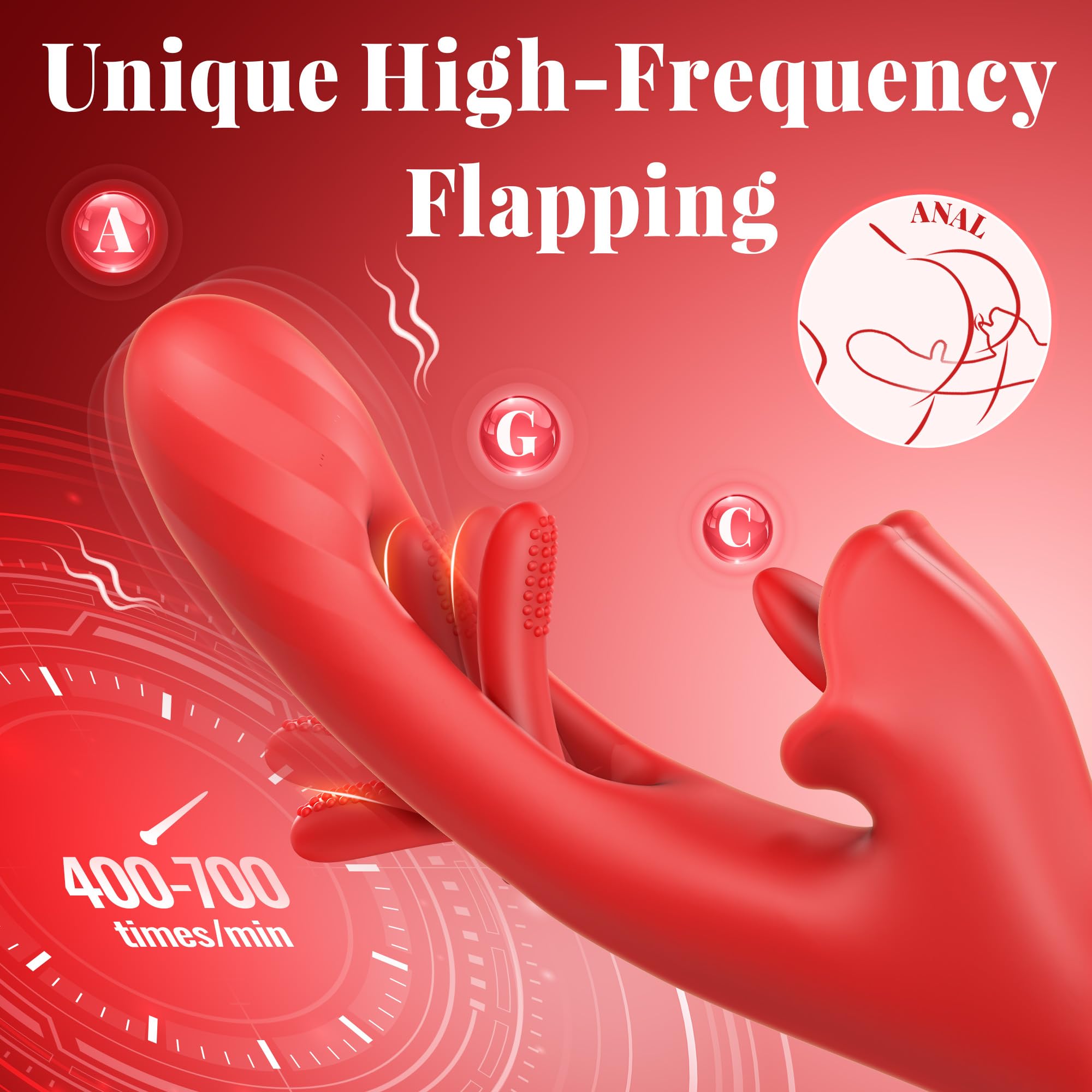 Luzine Vibrators for Women - 7 Licking & Flapping Modes Tongue Dildo Rose Sex Toy with 7 Vibration Patterns, G Spot & Clit Stimulator for Couples - Perfect for Solo Play, Foreplay, and Enhancing Intimacy in the Bedroom