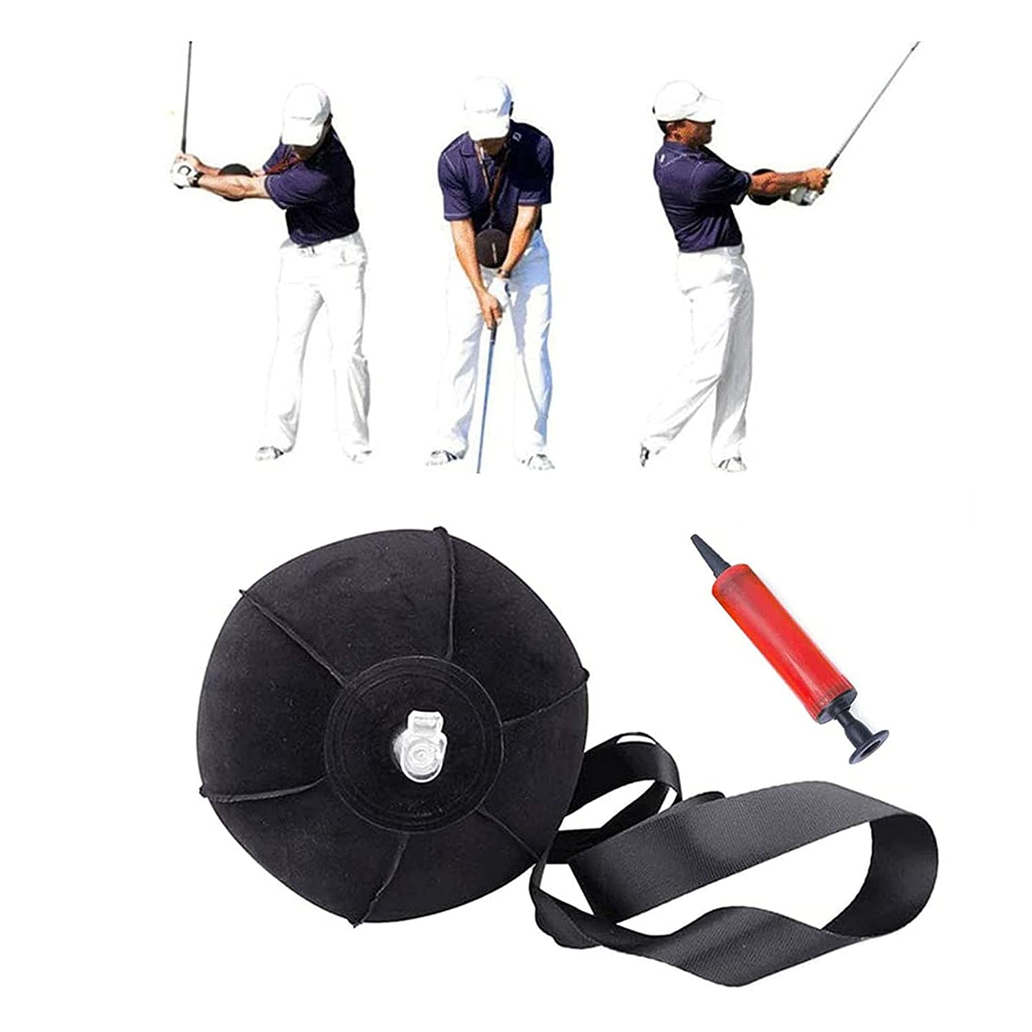 Smart Ball Golf Swing Training Aid - Portable Inflatable Tour Striker for Posture Correction | Beginner Golf Practice Equipment (Color A) | Improve Swing Mechanics at Driving Range or Home Backyard