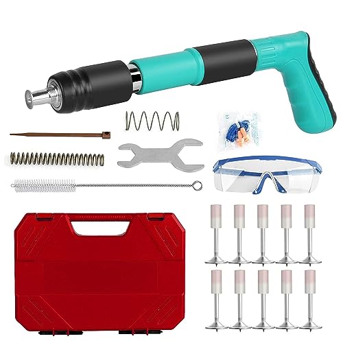 IGNOTI Portable Nail Gun - Lightweight Concrete & Wood Fastening Tool with Silencer, Safety Gloves & Goggles | DIY Home Improvement, Woodworking, Construction Projects
