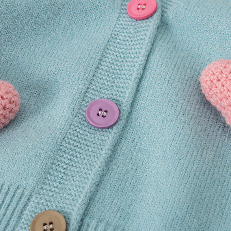 Adorable Baby Girl Winter Cardigan - Soft & Warm Knit Sweater for Infants & Toddlers - Perfect for Holiday Photos, Christmas Outfits & Cozy Winter Wear