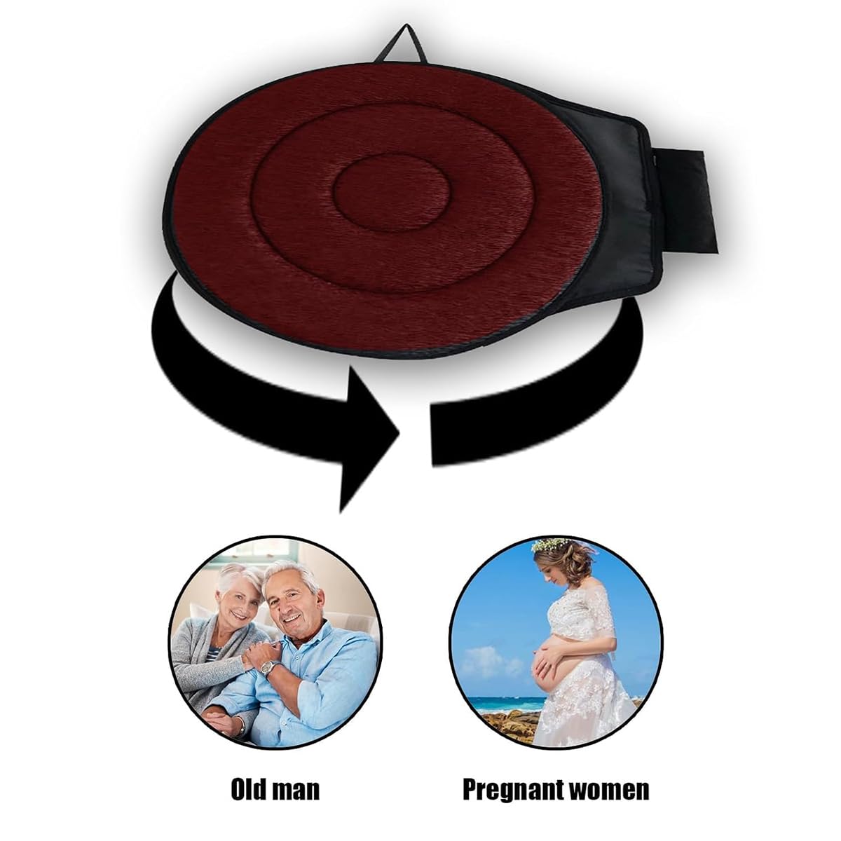 360° Rotating Car Seat Cushion for Elderly - Non-Slip Swivel Support, Gray - Ideal for Seniors, Disabled, and Long Drives