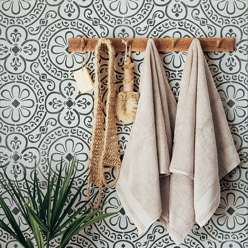 Bixby Tile Stencil - Reusable DIY Home Decor Stencils for Painting, Wall Art, and Floor Designs | Perfect for Bathroom, Kitchen, and Backsplash Projects