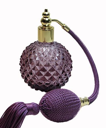 Refillable Perfume Atomizer Bottle with Purple Lavender Bulb & Tassel - Portable Travel Spray for Purse, Gym, Office & On-the-Go Fragrance Touch Ups