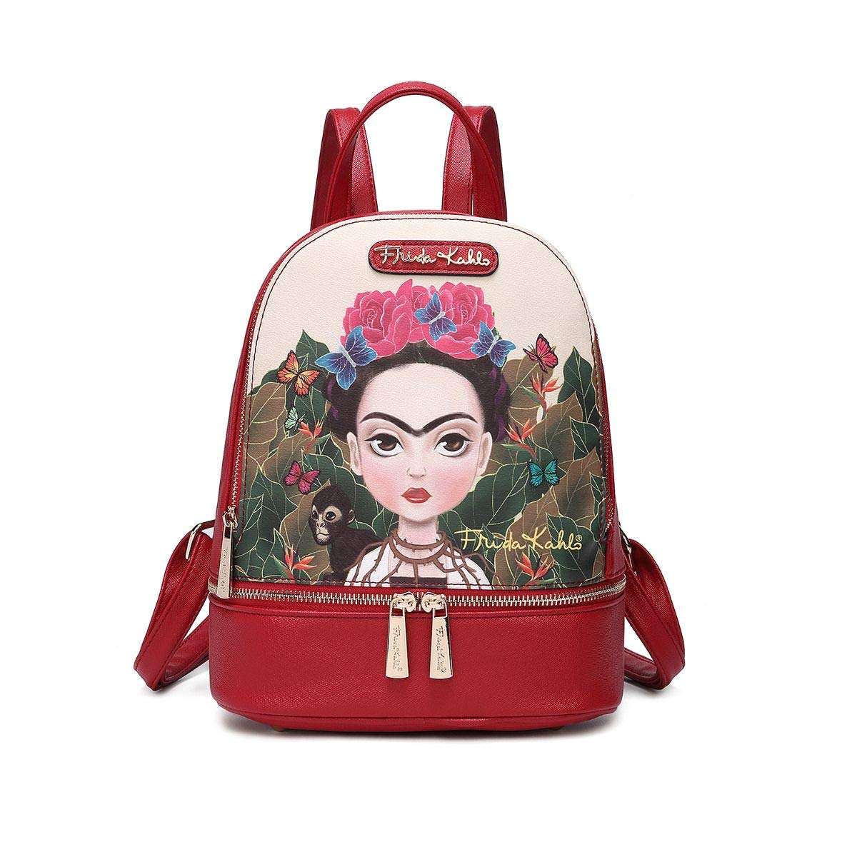 Frida Kahlo Licensed Cute Backpack and Wallet Set for Women - Trendy School Bag & Fashion Accessories for College, Travel, and Everyday Use