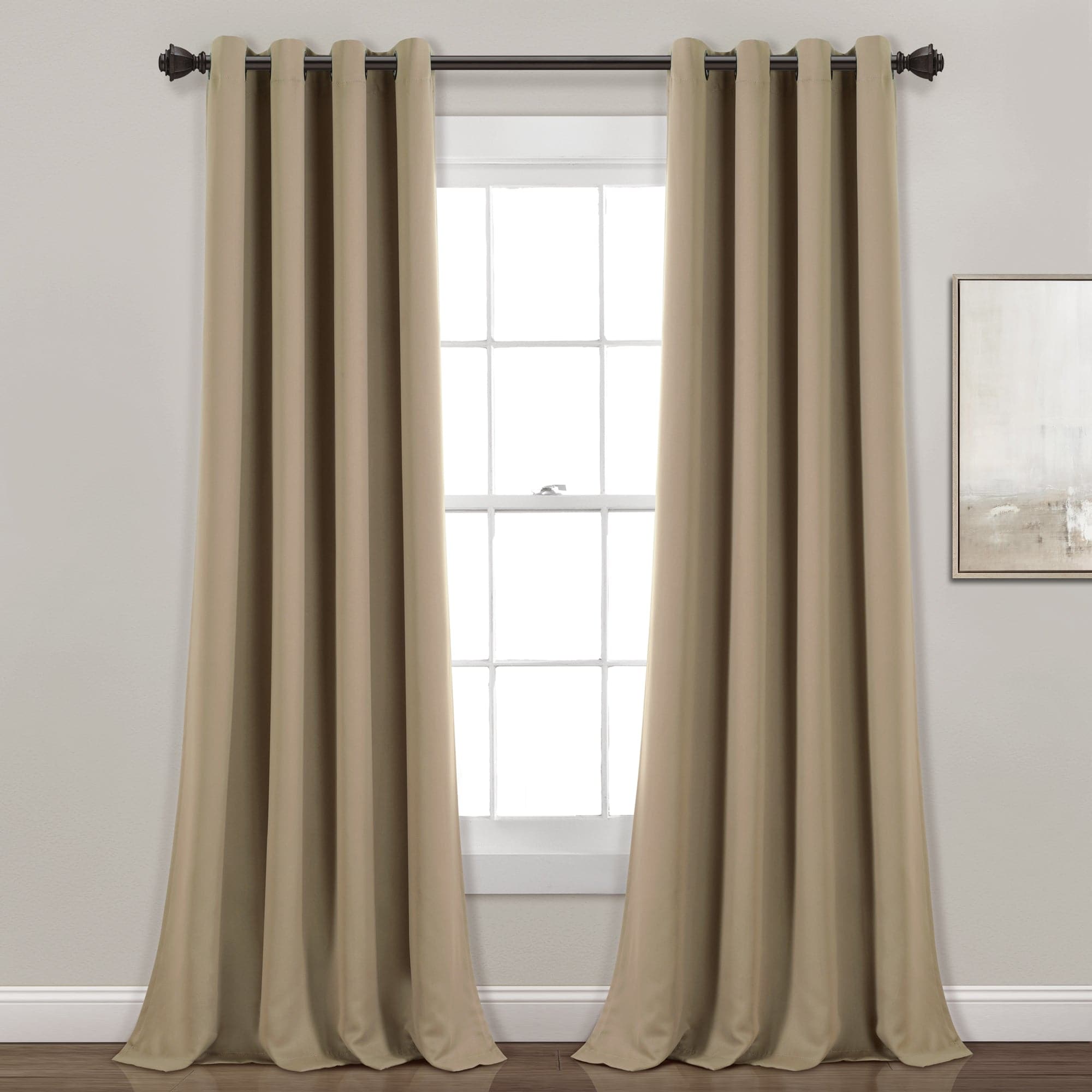 Thermal Insulated Blackout Curtains for Bedroom - Noise Reducing Grommet Window Panels Set, Energy Saving & Light Blocking for Home, Office, Nursery - 2 Panels (52x84 Inches, Black)