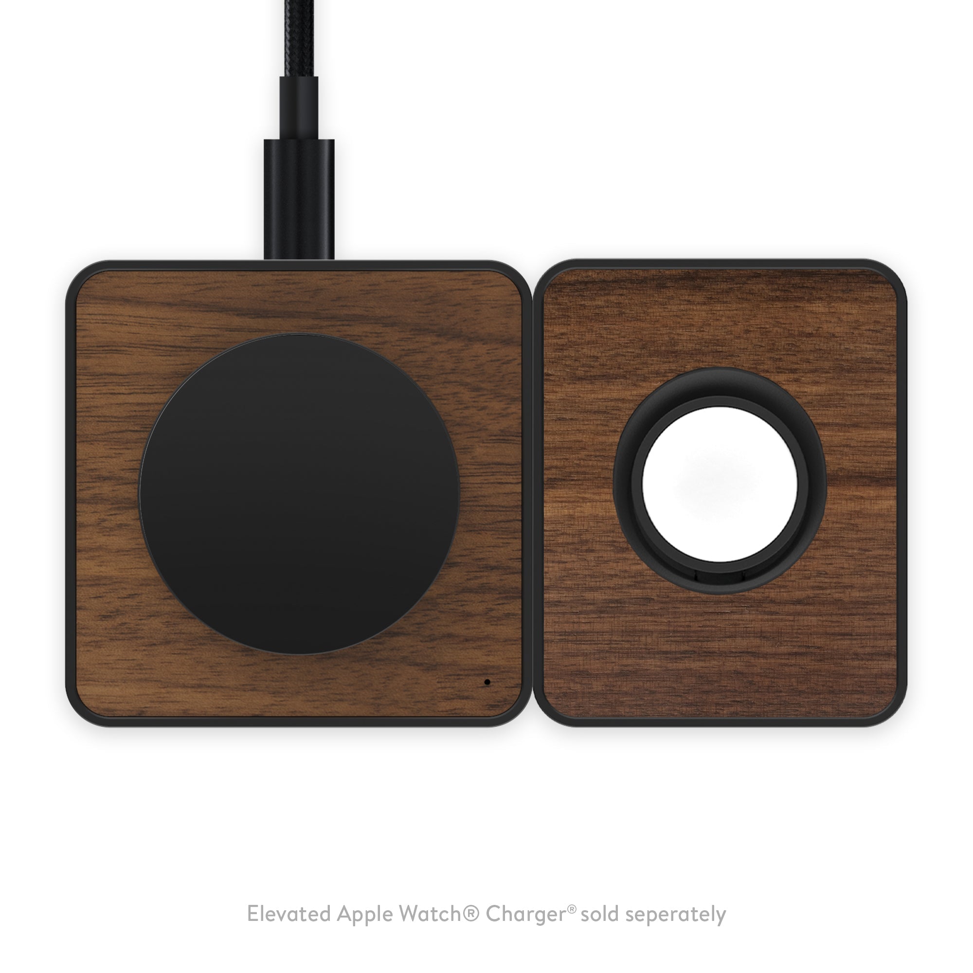 Qi2 Certified Fast Wireless Charging Pad for iPhone 15/14/13/12, Samsung Galaxy S23/S22/S21 - Premium Walnut Wood Stand with Non-Slip Base - Perfect for Home, Office & Nightstand Charging