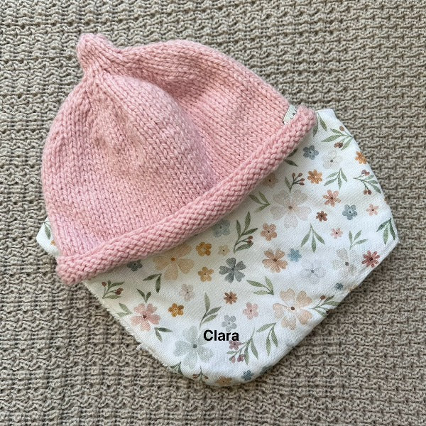Adorable Baby Dribble Bib and Beanie Set - Soft Cotton Drool Bibs & Cute Knit Hat for Newborns & Infants - Perfect for Feeding, Playtime & Photo Shoots