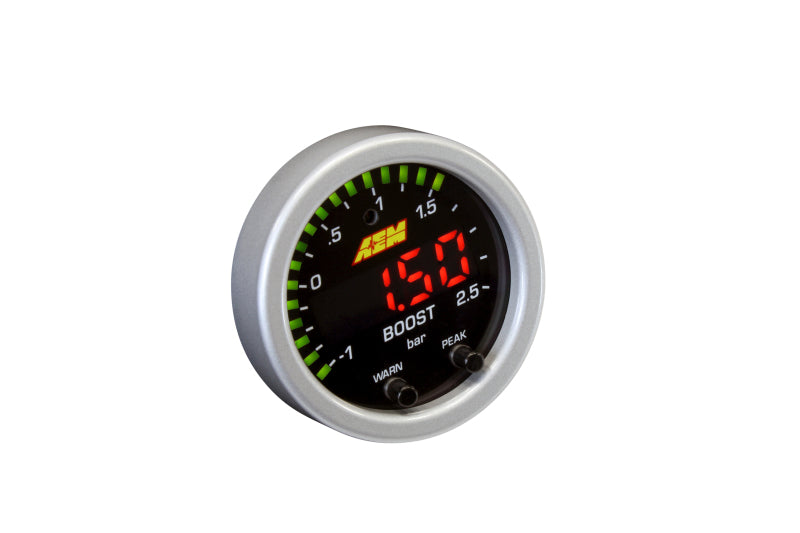 AEM X Series Boost Pressure Gauge 30inHg 35psi - High Performance Turbocharger Gauge for Racing, Tuning & Off-Road Vehicles
