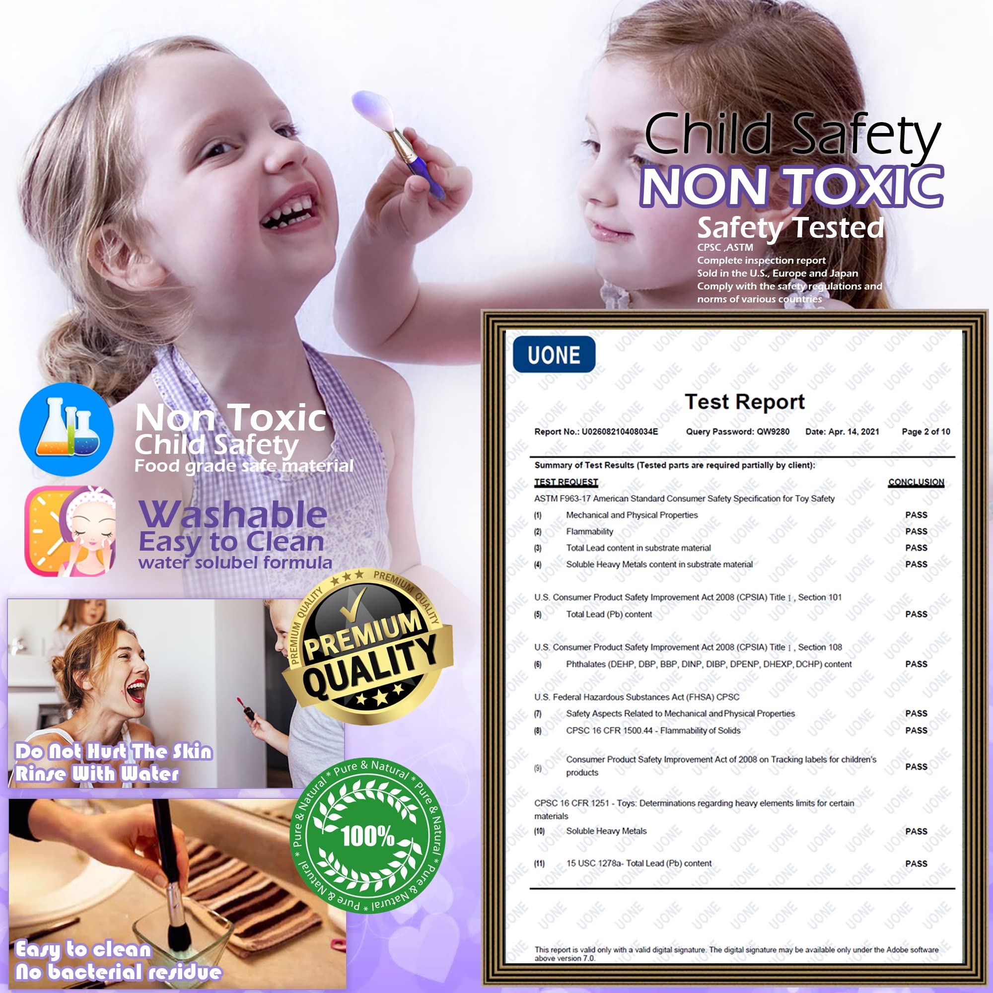 **Non-Toxic Kids Makeup Kit for Girls Ages 4-10 - Princess Cosmetic Toy Set with Safe Play Makeup for Toddlers & Children - Perfect Birthday Gift & Pretend Play Dress-Up for Parties & Role-Playing**
