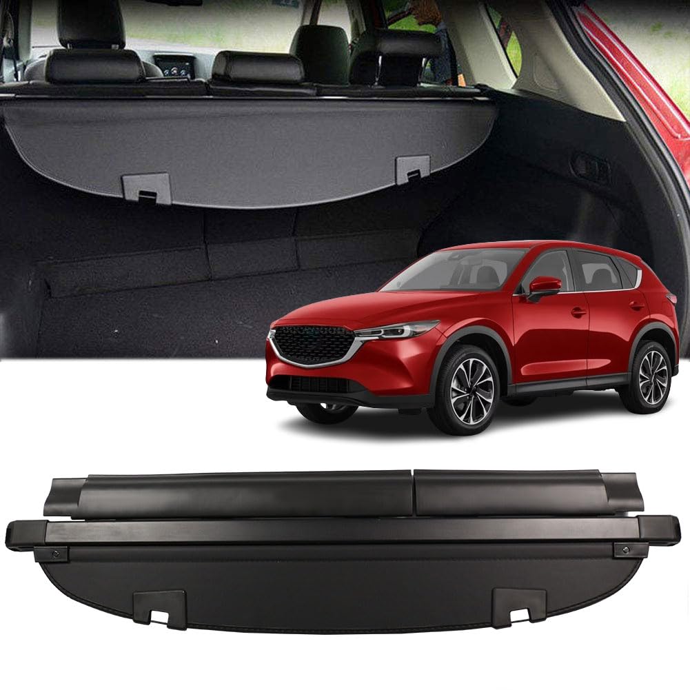 MarretooAuto Premium Cargo Cover for Mazda CX-5 (2017-2023 Models) - Durable Rebounding Plastic Trunk Liner Protector | Perfect for Road Trips, Grocery Hauling & Pet Transport
