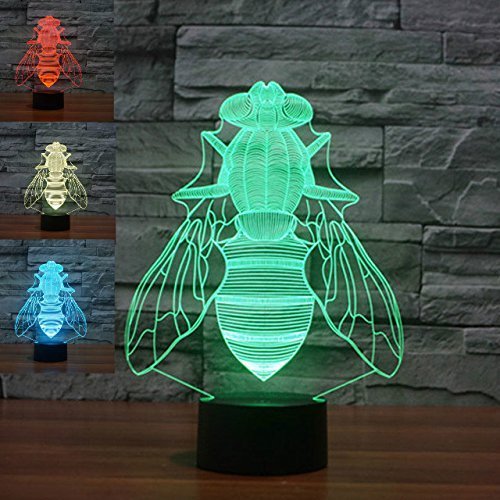 3D Flying LED Night Light with USB Touch Switch - 7 Color Changing Optical Illusion Desk Lamp for Home Decor, Christmas, Birthday Gifts for Kids & Adults | Perfect for Bedroom, Nursery, Office & Party Decorations