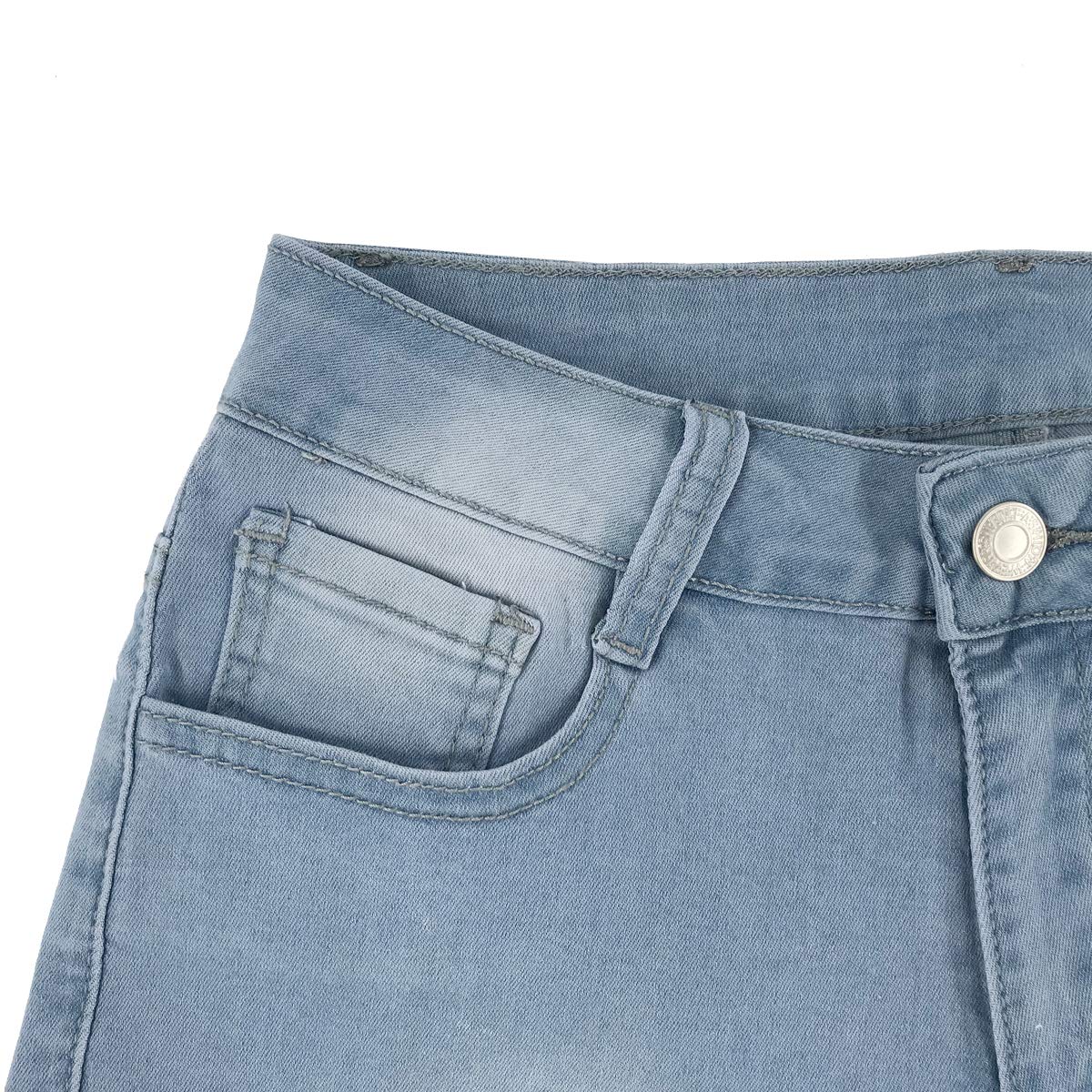 Vanberfia Women's Stretchy Denim Mid Rise Jean Shorts with Pockets - Comfortable & Stylish Casual Wear for Summer, Beach, Travel & Everyday Outfits