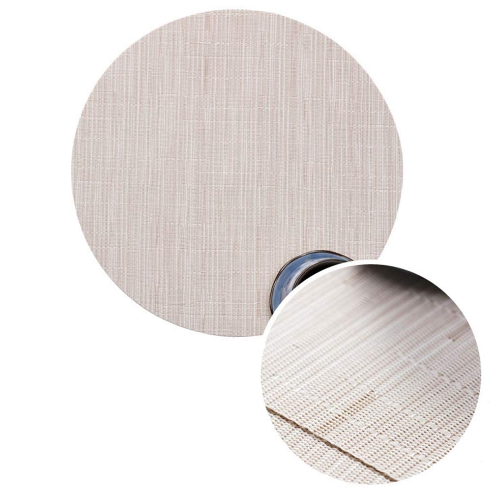Round Woven Placemats Set of 6 - 13.8 Inch Washable Non-Slip Table Mats for Dining, Christmas Decor, Wedding & Party - Off White Home Decor Accessories