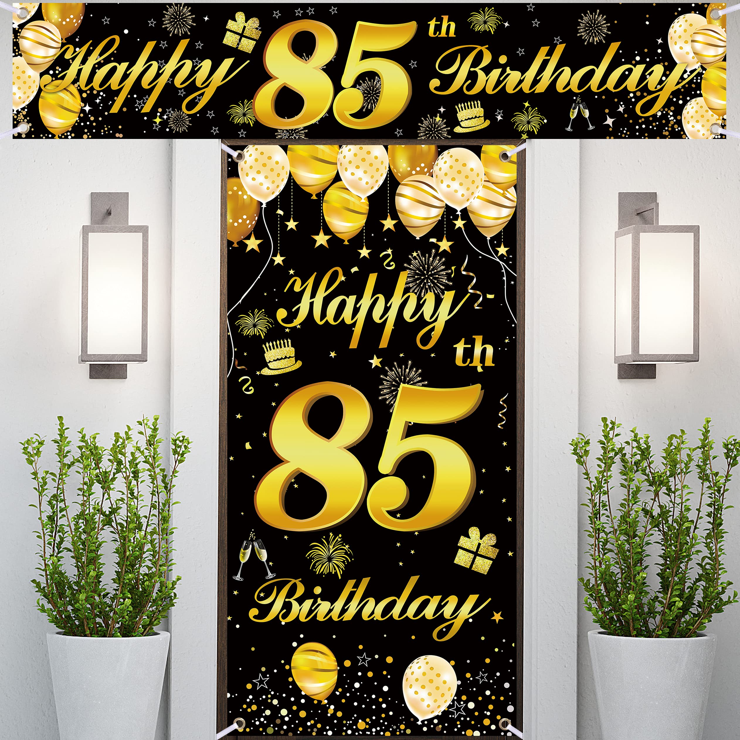 85th Happy Birthday Door Banner - Birthday Party Decorations for Men - Personalized Backdrop for Milestone Celebrations & Home Decor