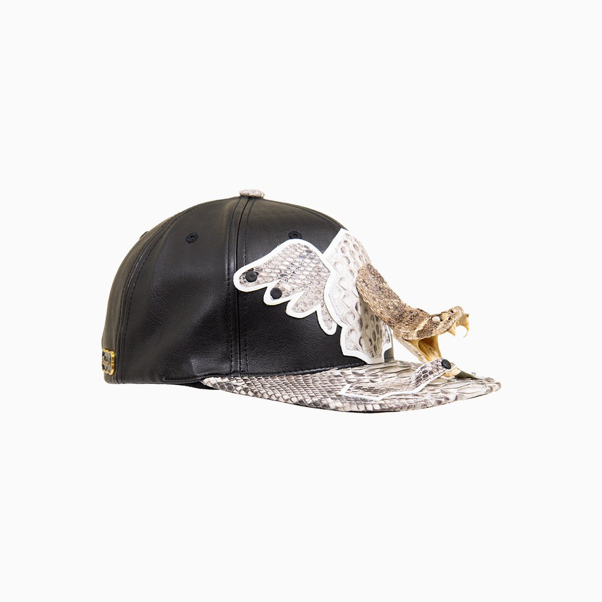 Breyer's Buck 50 Leather Cowboy Hat with Faux Snake Skin Visor - Western Style Hat for Men, Durable & Stylish for Rodeo, Outdoor Adventures & Country Fashion