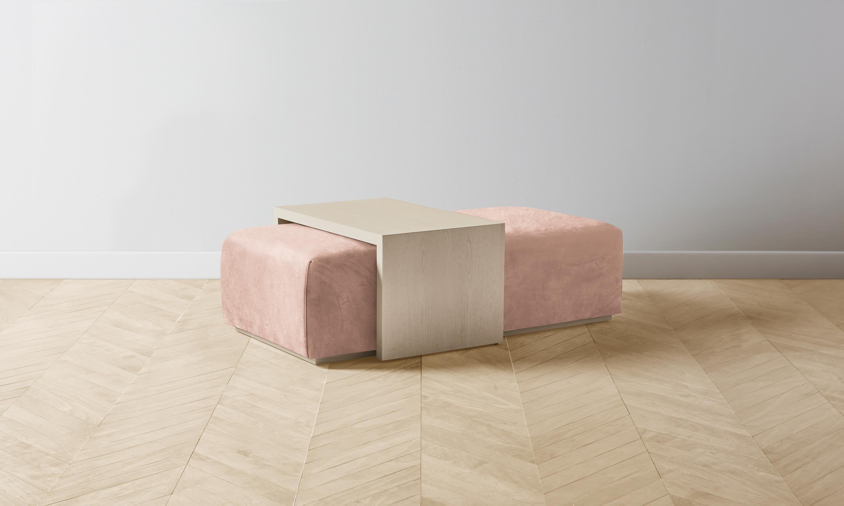 The Bowery Ottoman - Performance Velvet Dusty Rose - Stylish & Durable Footrest for Living Room, Bedroom, or Office - Perfect for Relaxing & Decorating